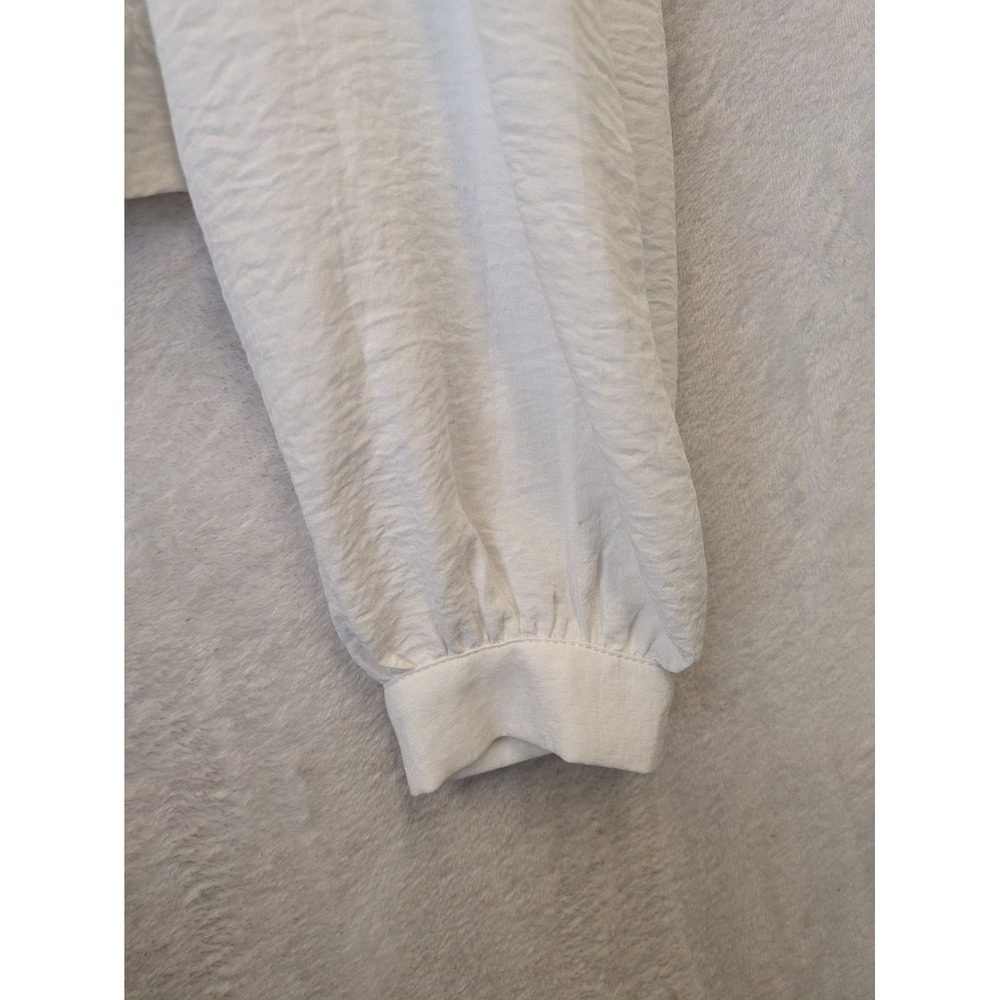 SHEIN Blouse Women's XS White Tie Front Long Sleeve Cottagecore Boho - Picture 6 of 9